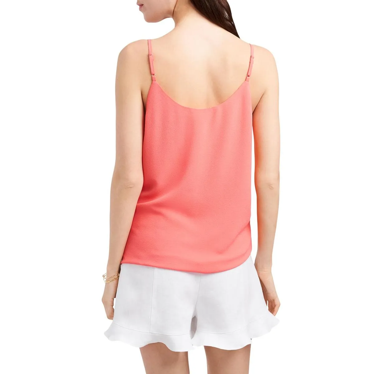 1.State Womens Mari Chiffon Trim V Neck Camisole Top