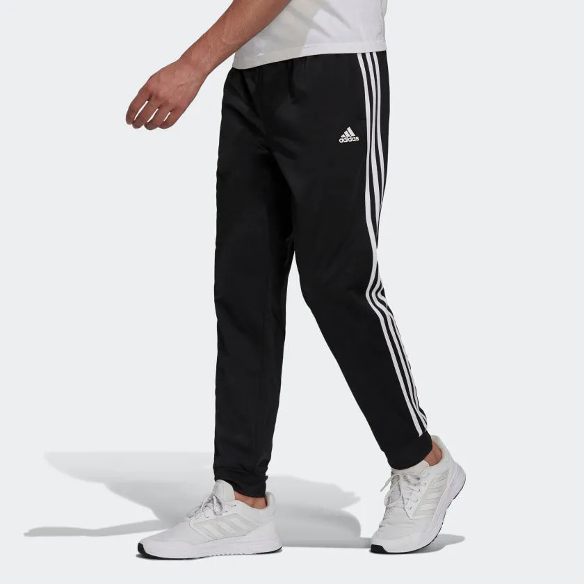 adidas Mens Essentials Warm-Up Tapered 3-Stripes Track Pants