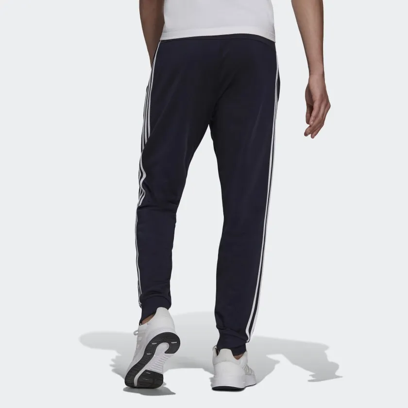 adidas Mens Essentials Warm-Up Tapered 3-Stripes Track Pants