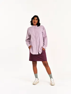 Adore Button-Up Shirt in Lavender Stripe