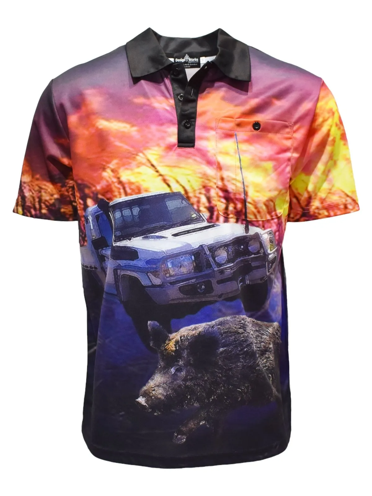 Adult Short Sleeve Fishing Shirt - Cane Boar