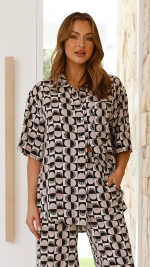 Annie Button Up Shirt - Palermo Print