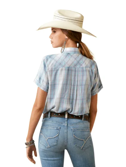 Ariat Women's REAL Billie Jean Summertime Plaid Short Sleeve Western Shirt 10045226