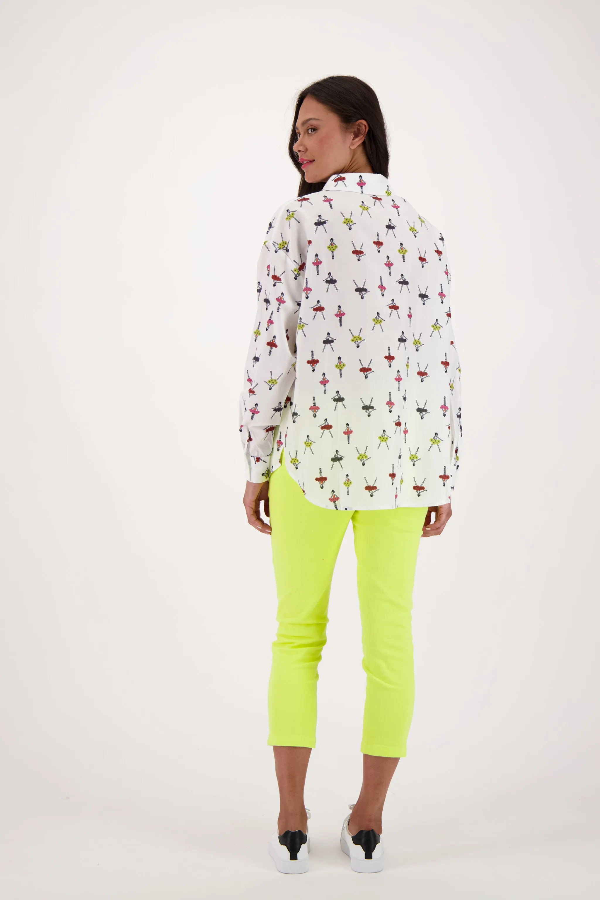 Ballerina Print Button Up Shirt