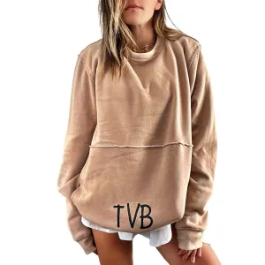 'Basic But Personalized' Painted Tan Crewneck