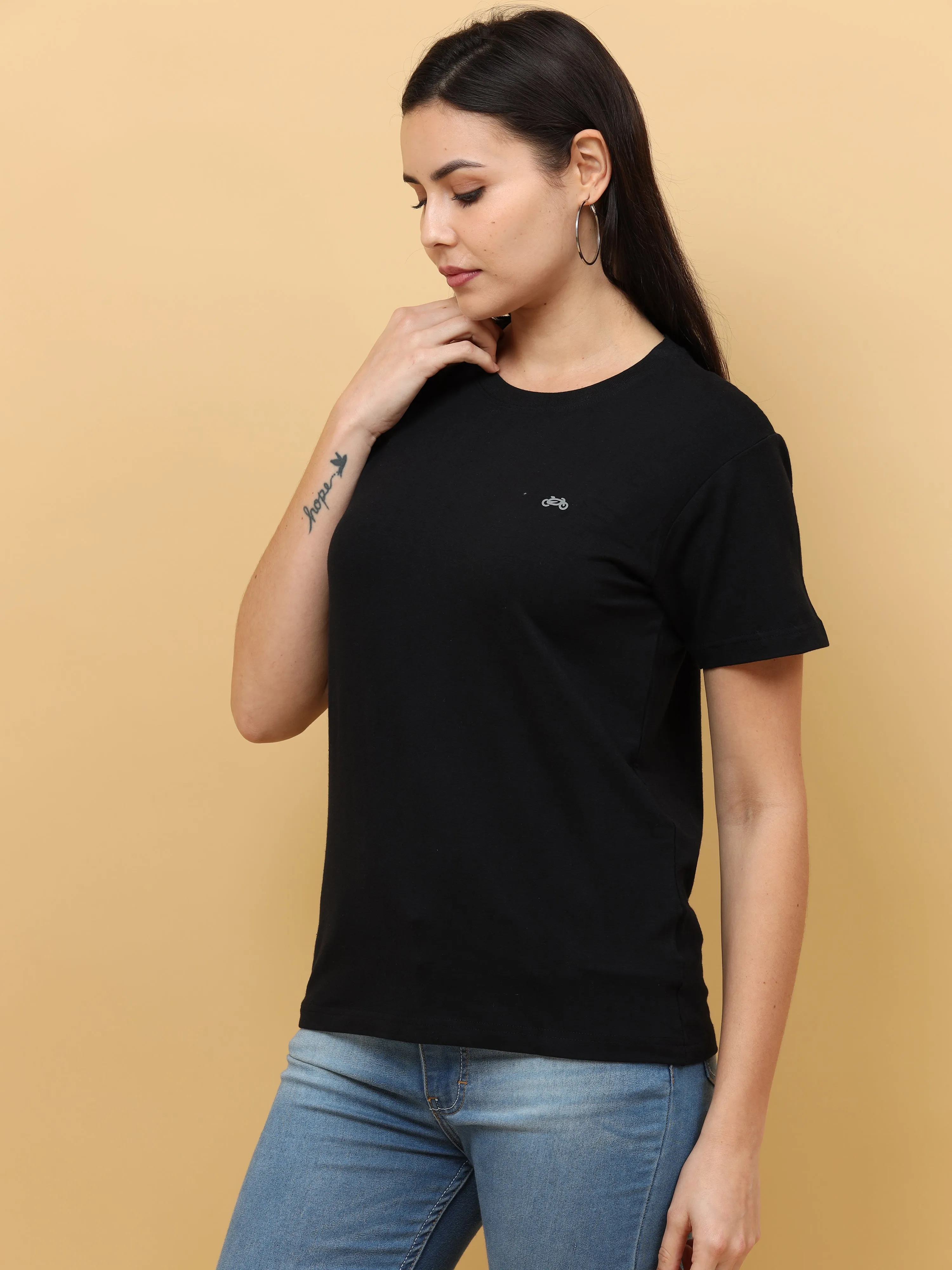 Black Womens Bamboo Fabric T-Shirt