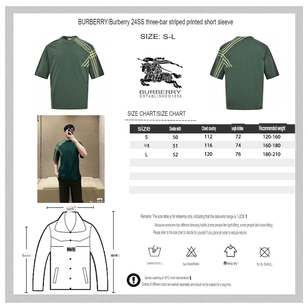 Burberry Green Check Pattern T-Shirt