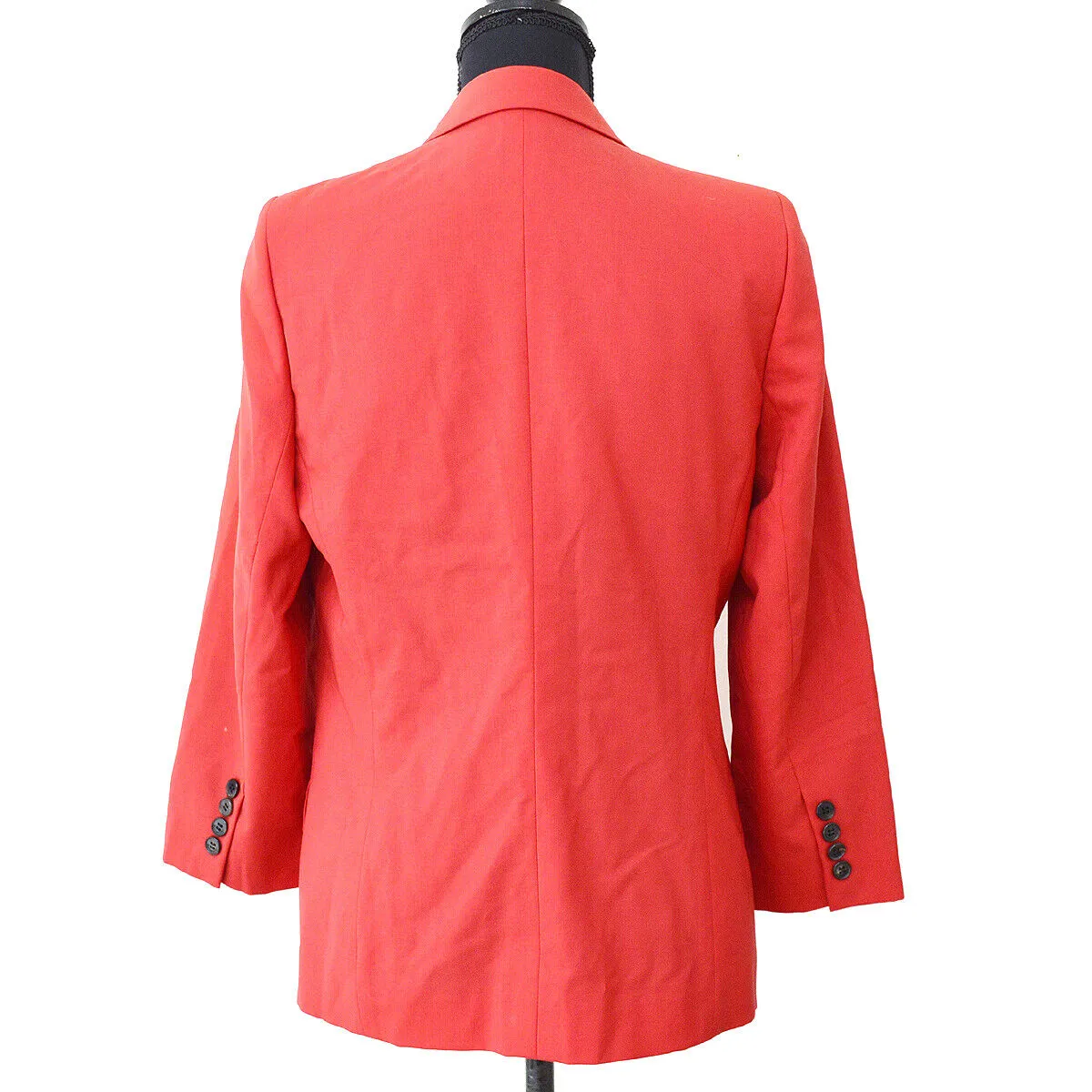 BURBERRY Vintage Logos Long Sleeve Coat Jacket Red Black Wool A30433