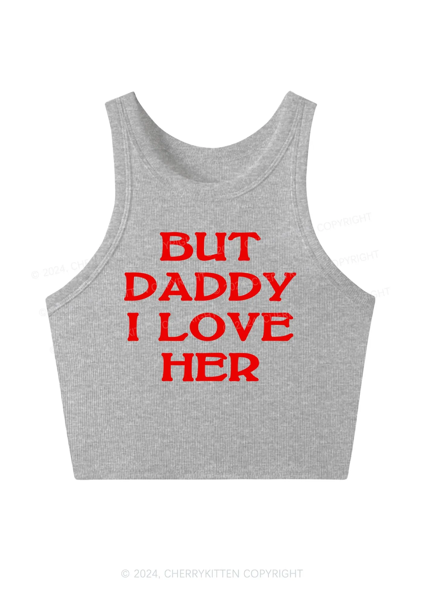 But Daddy I Love Her Y2K Crop Tank Top Cherrykitten