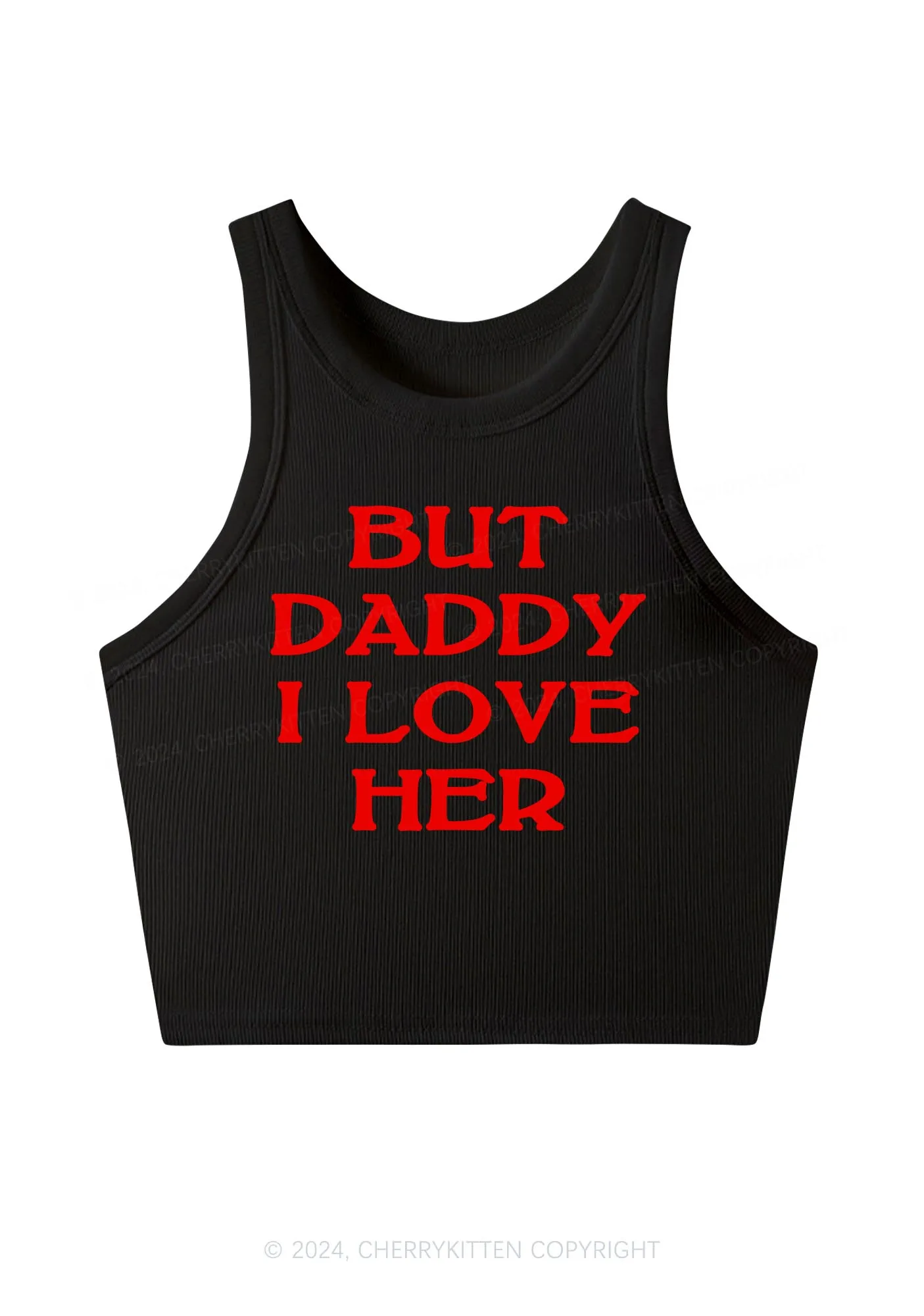 But Daddy I Love Her Y2K Crop Tank Top Cherrykitten