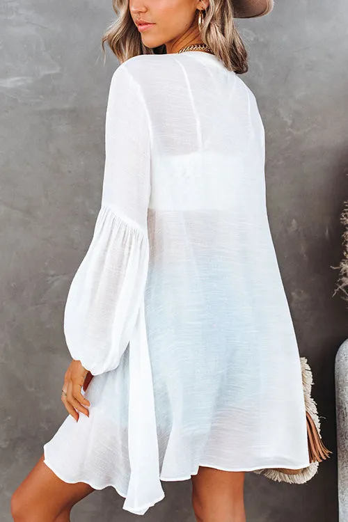 Button Down Cover Up Shirt Dress