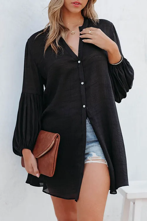 Button Down Cover Up Shirt Dress