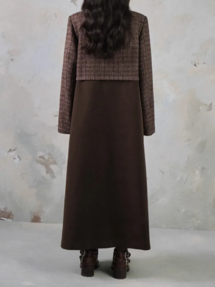 Chinese Style Button Fringe Splicing Wool Coat【s0000004407】