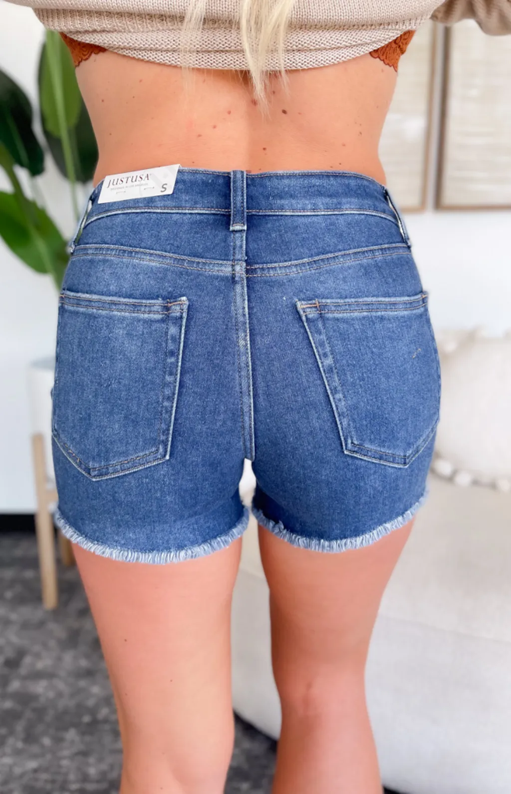 Daisy High Rise Medium Wash Denim Shorts