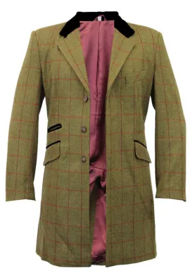 De La Creme MAN Check Design Retro Mod Coat