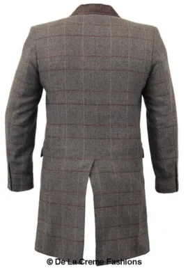 De La Creme MAN Check Design Retro Mod Coat