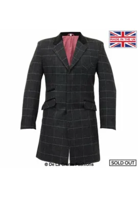 De La Creme MAN Check Design Retro Mod Coat