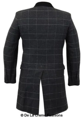 De La Creme MAN Check Design Retro Mod Coat