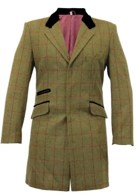 De La Creme MAN Check Design Retro Mod Coat