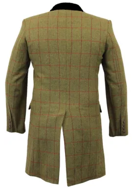 De La Creme MAN Check Design Retro Mod Coat