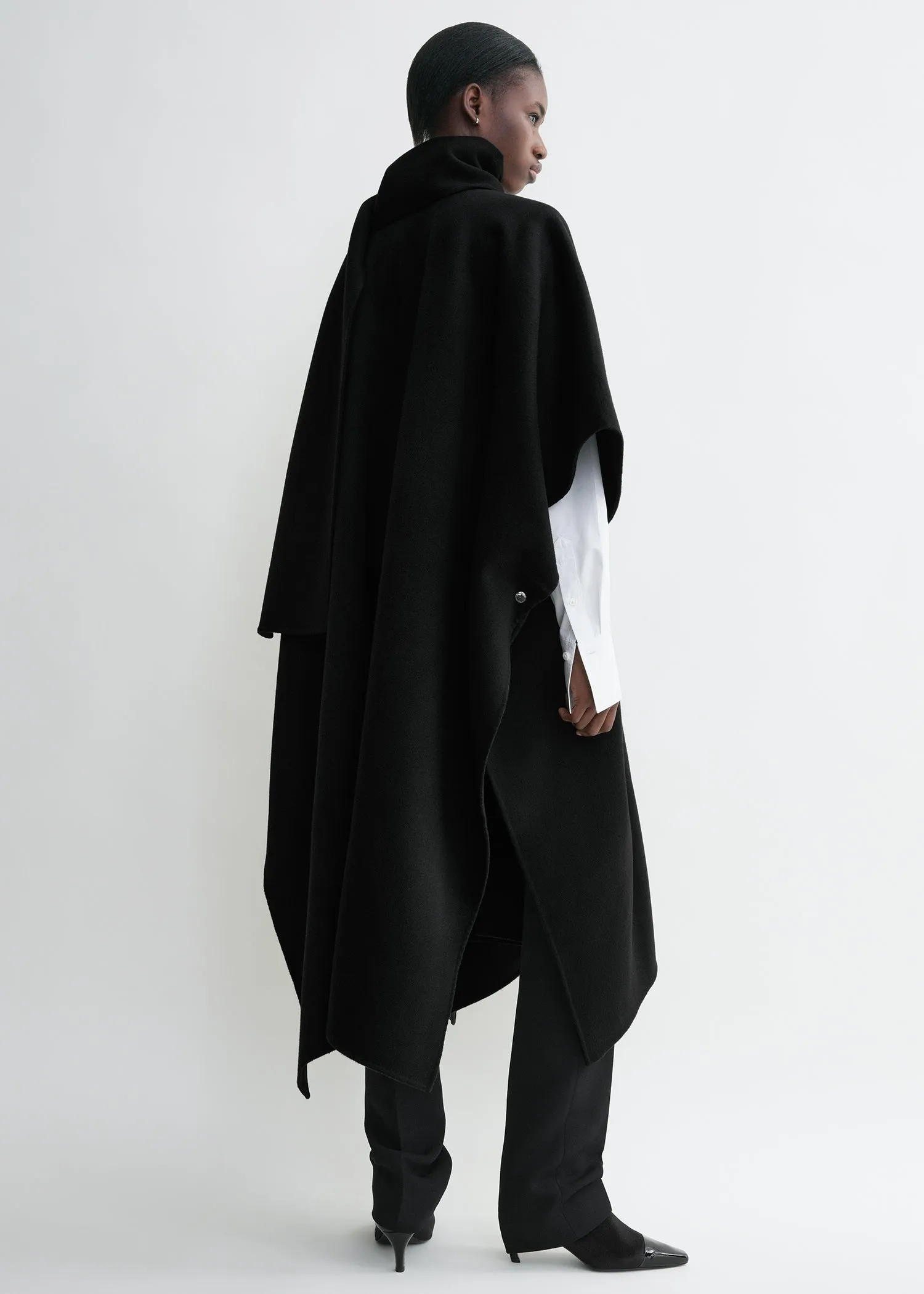 Doublé scarf coat black