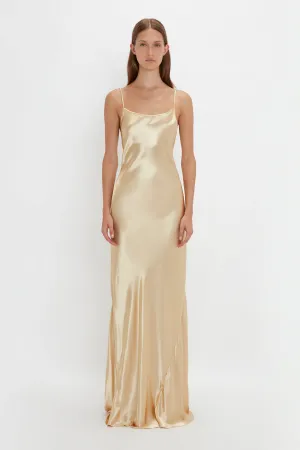 Exclusive Floor-Length Cami Dress In Gold