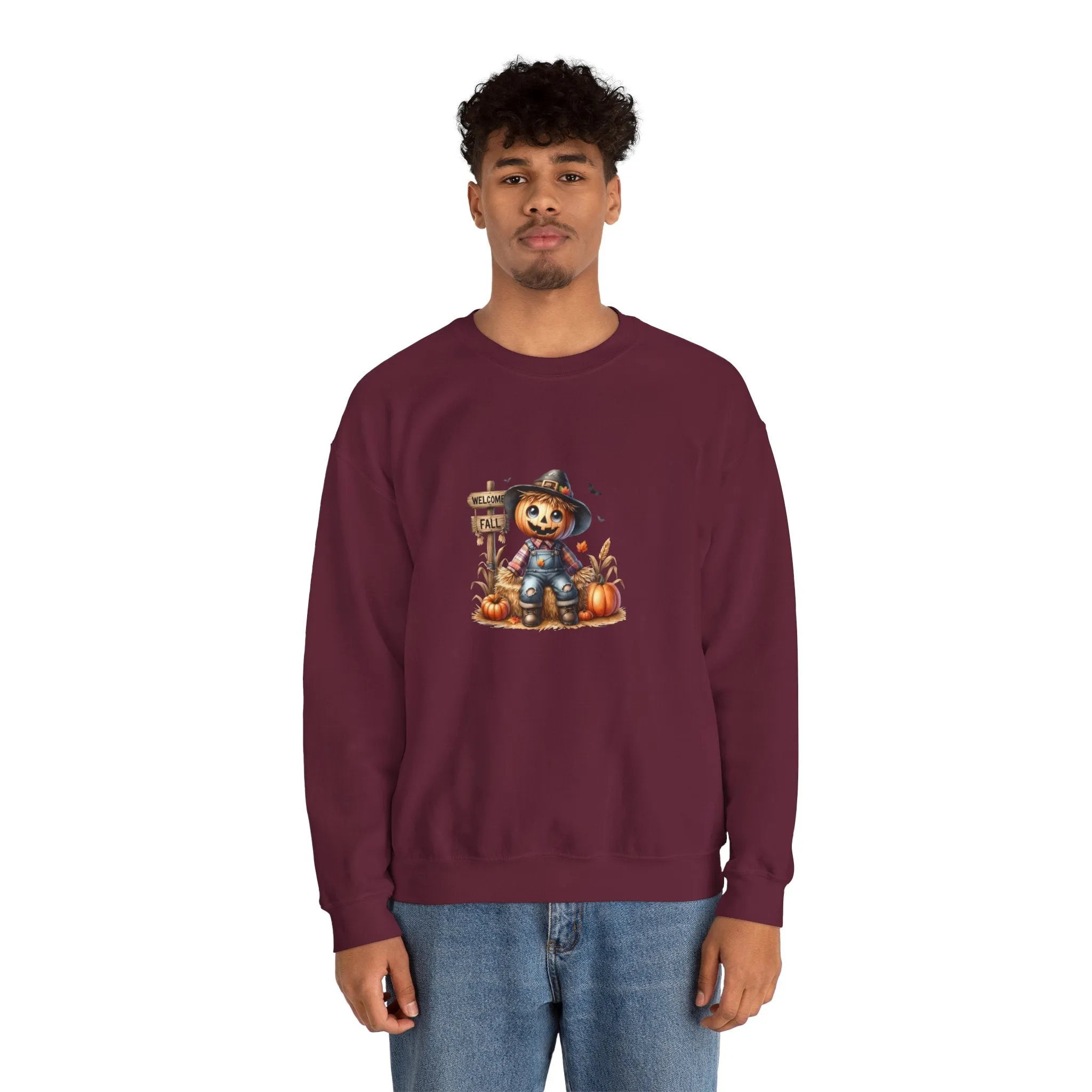 Fall Scarecrow Unisex Heavy Blend™ Crewneck Sweatshirt