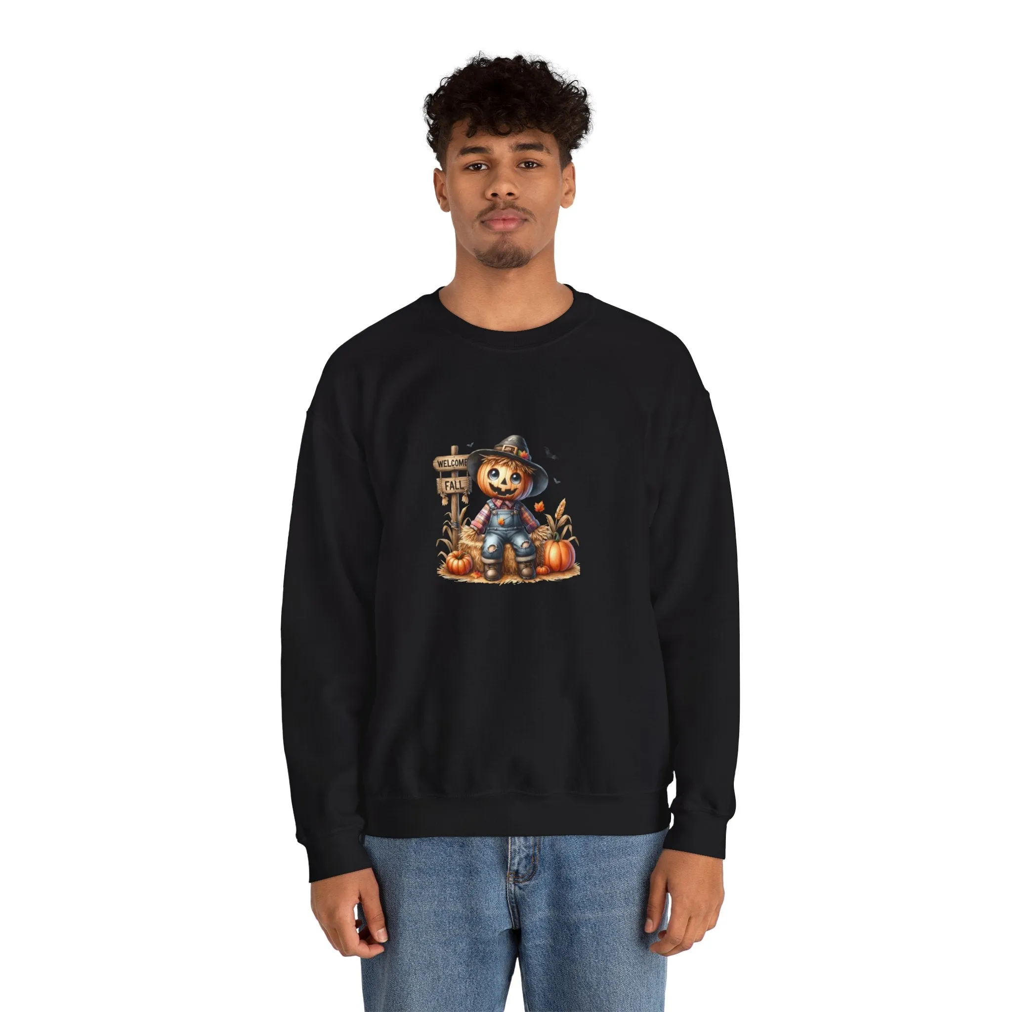 Fall Scarecrow Unisex Heavy Blend™ Crewneck Sweatshirt