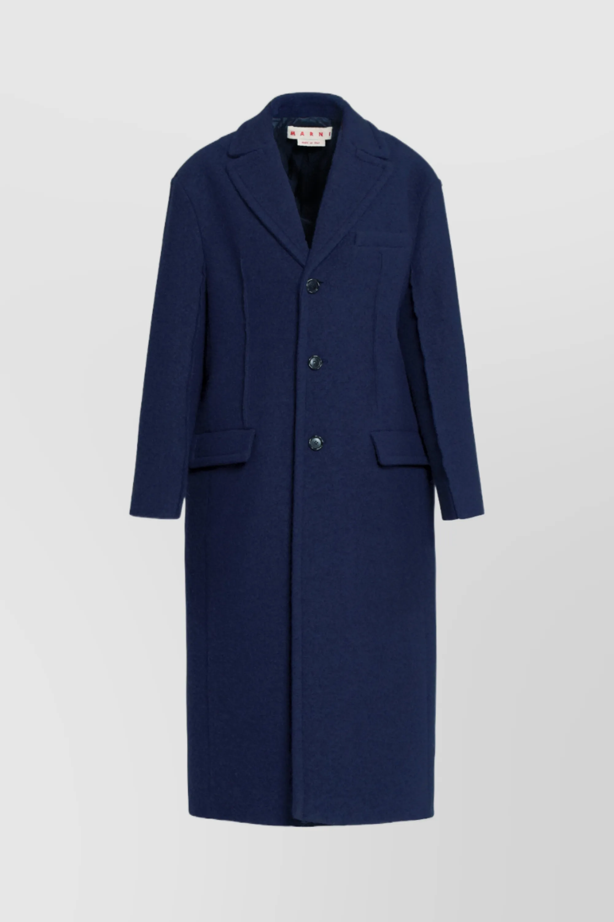 Felted bouclé wool long coat