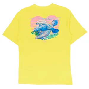 Girl's Heart Manatees Short Sleeve Yellow T-Shirt