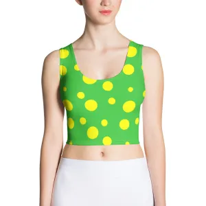 Green Crop Top With Yellow Spots