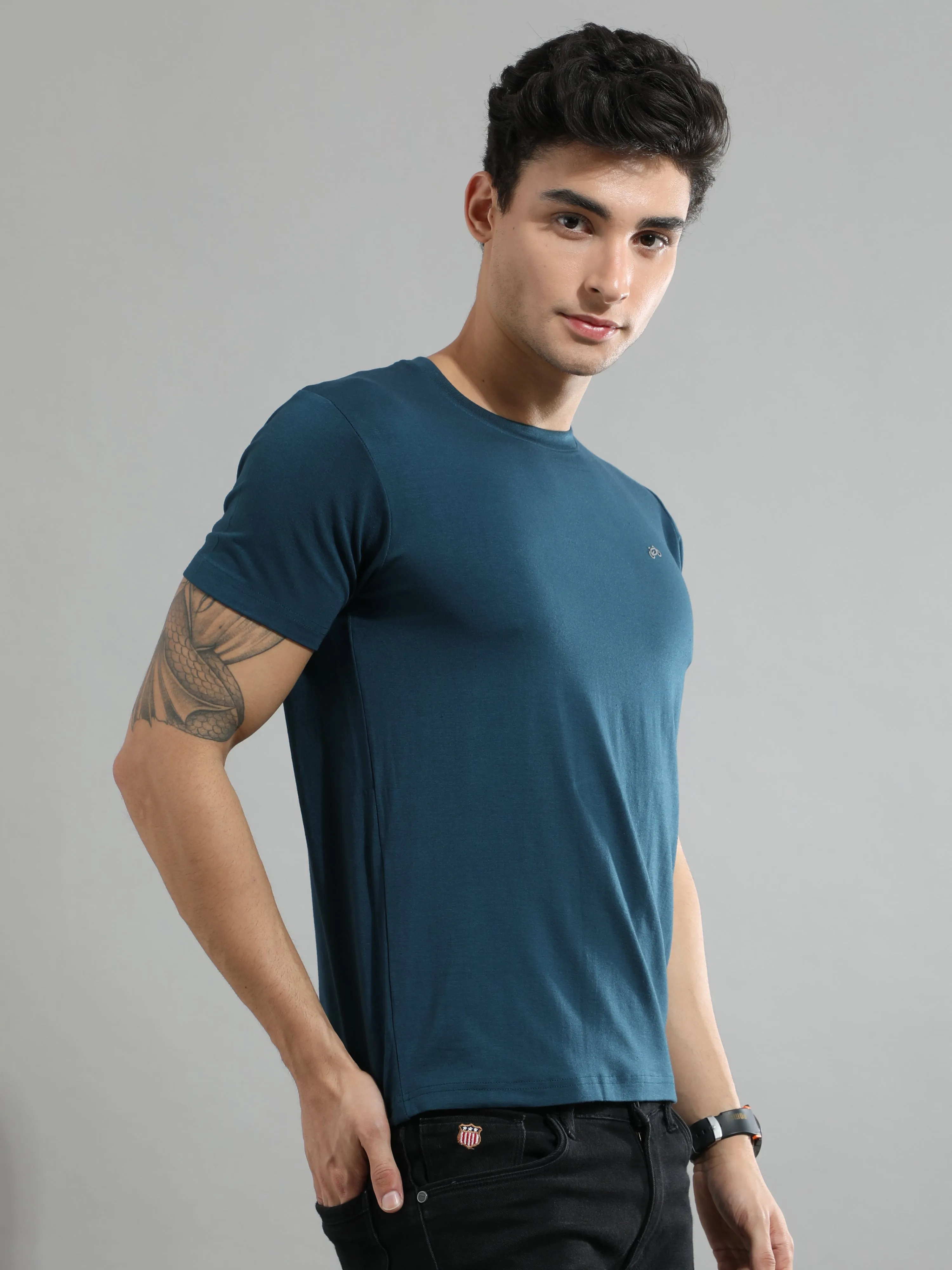 Indian Teal Bamboo Fabric T-Shirt