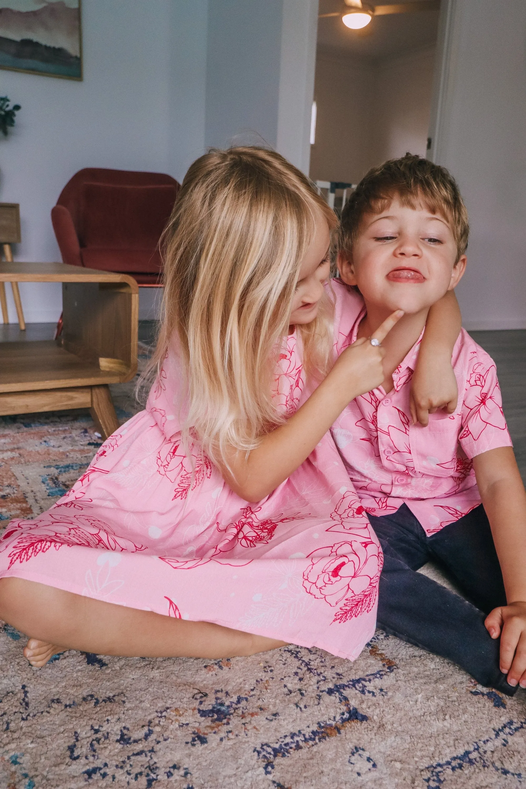 Kid's Button Up Shirt - Pretty in Pink