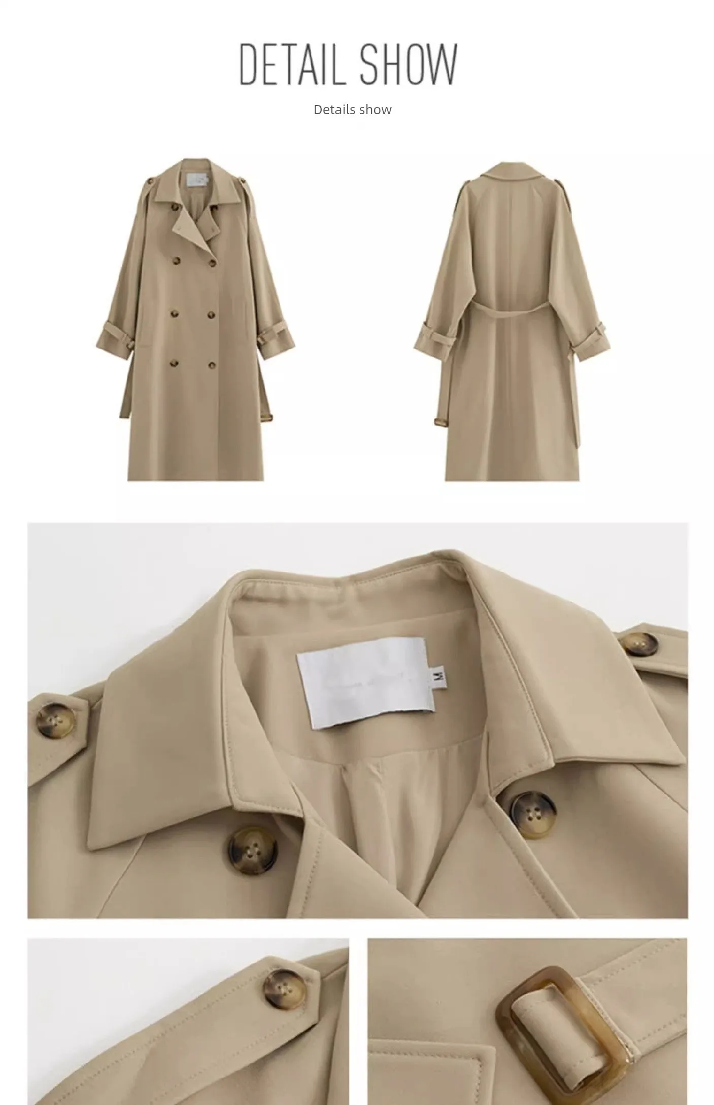 Korean Style Plus Size Ladies Slim Looking Lightly Mature Mid-Length Coat