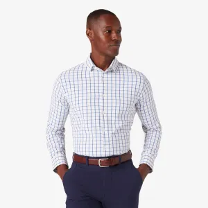 Leeward Long Sleeve Dress Shirt - White Navy Windowpane