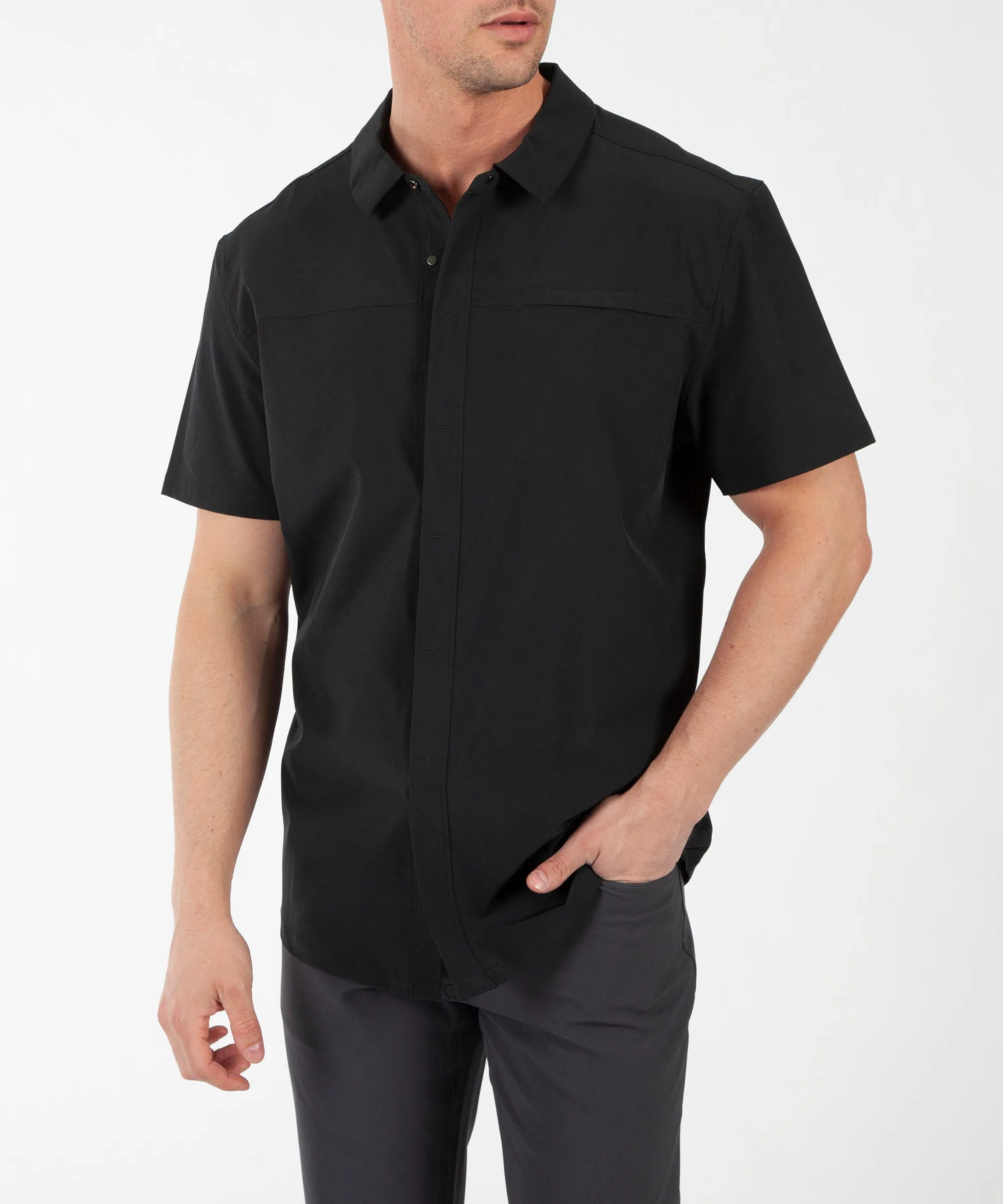 Men's Duncan Woven Snap-Front Short Sleeve Shirt