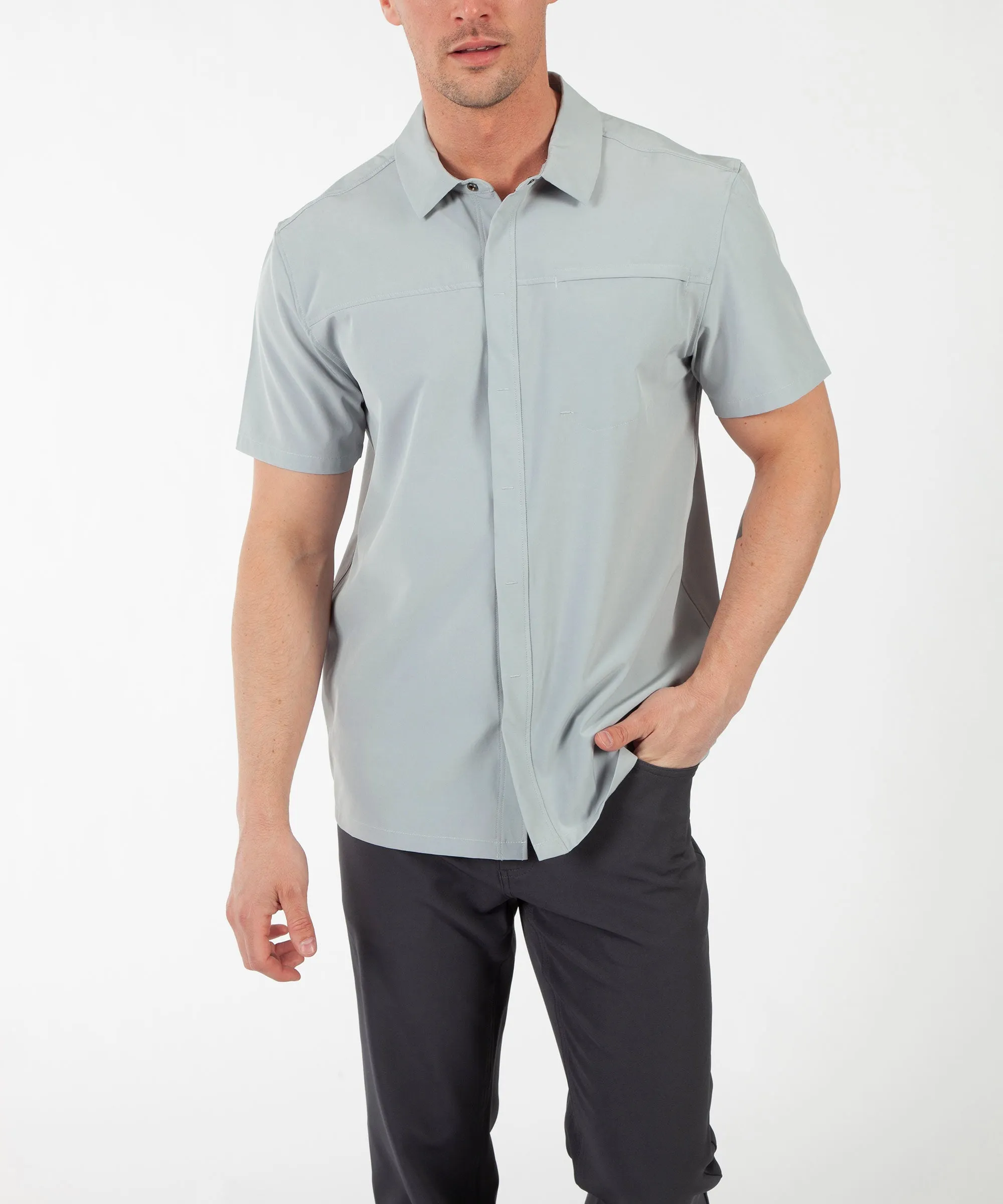 Men's Duncan Woven Snap-Front Short Sleeve Shirt