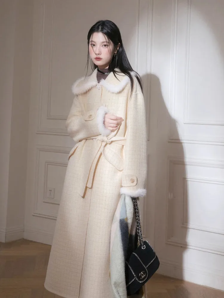 Mink long wool coat【s0000005834】