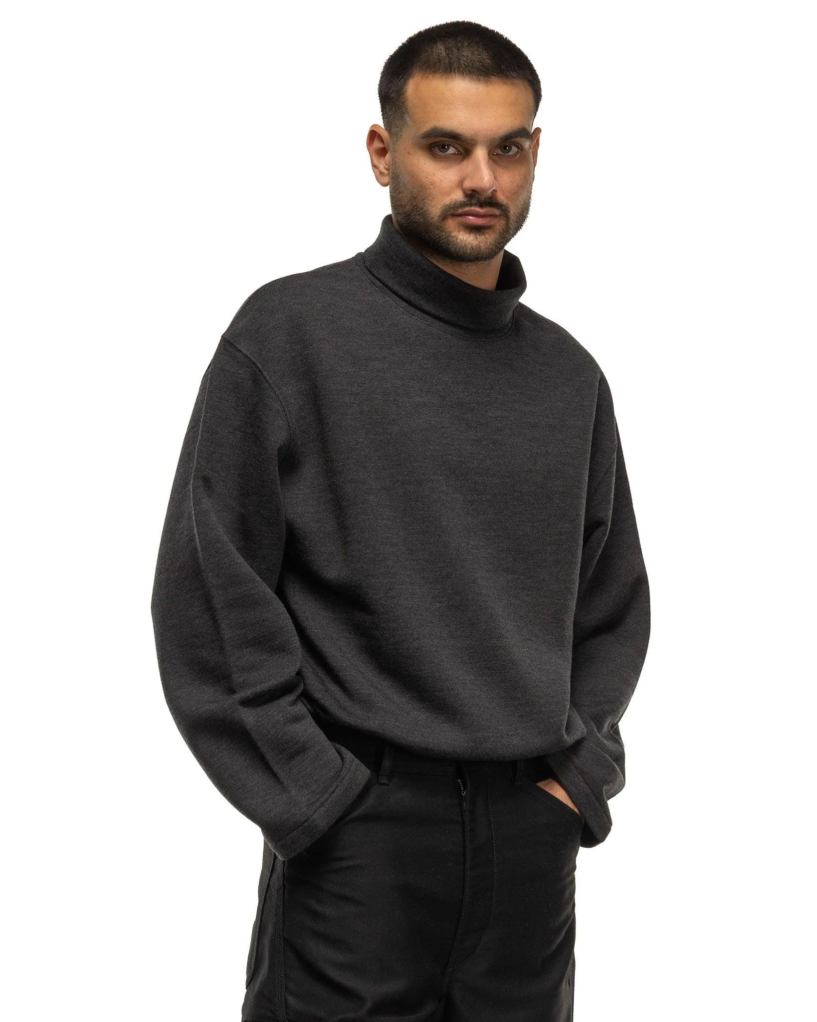 Mock Neck Sweatshirt Anthracite Melange