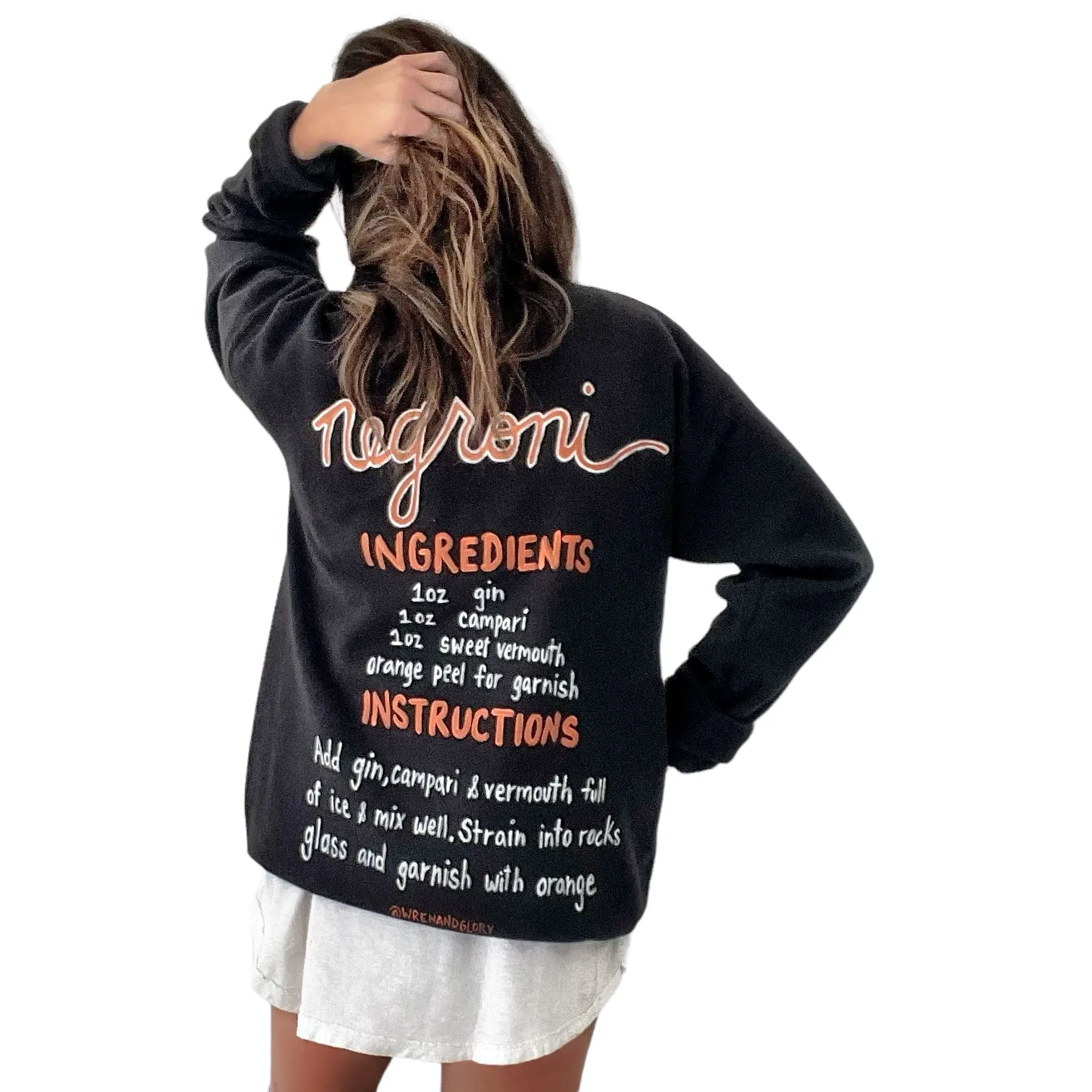 'Negroni Time' Painted Crewneck