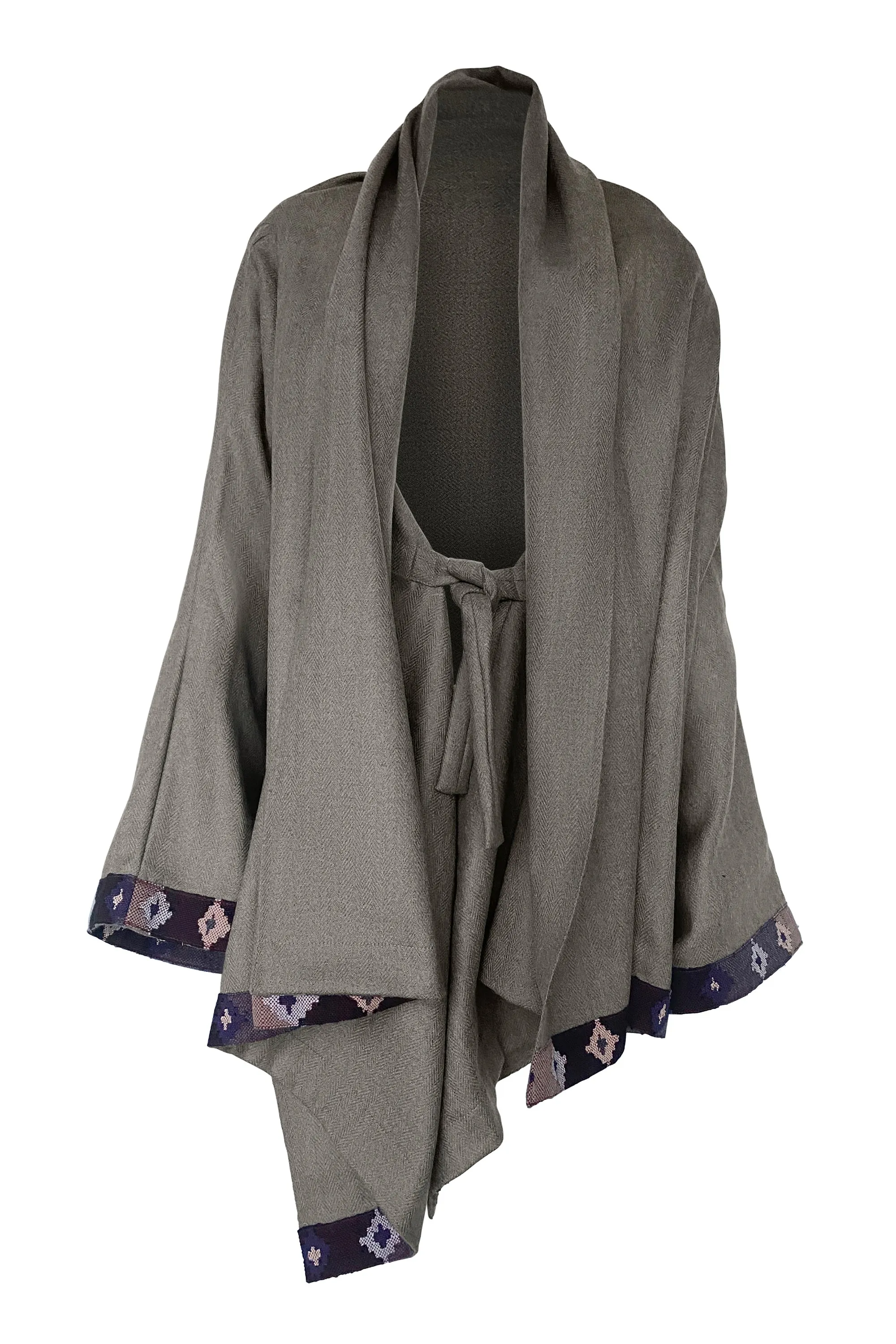 NEW! Wool Cape Coat Cocoon Taupe