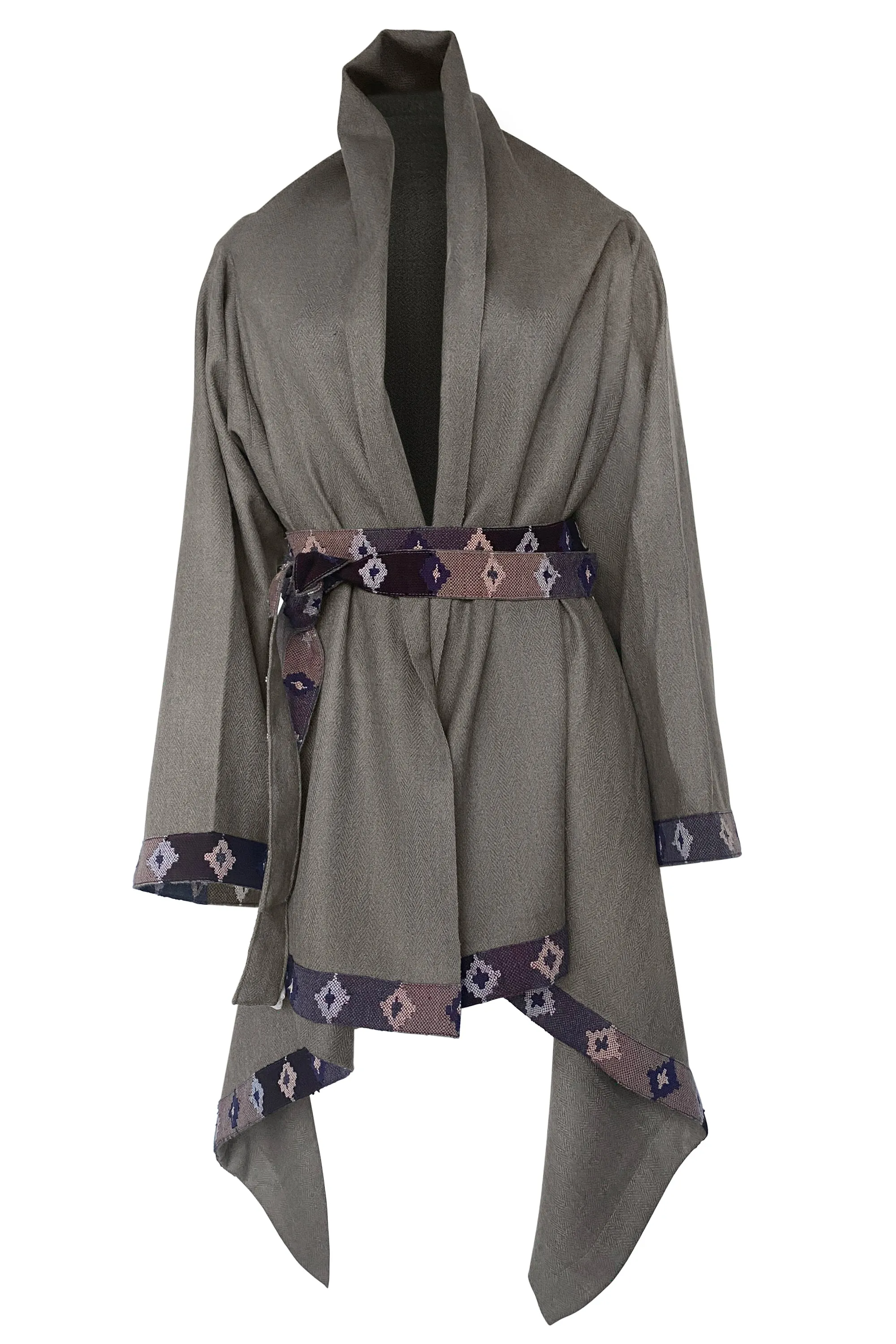 NEW! Wool Cape Coat Cocoon Taupe