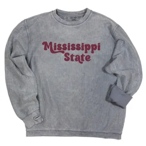 Pep Rally Crewneck Corded Fleece in Mississippi State University