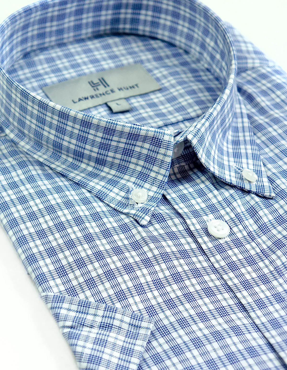 "McGraw" - Blue Plaid: FEATHERWEIGHT: Short Sleeve