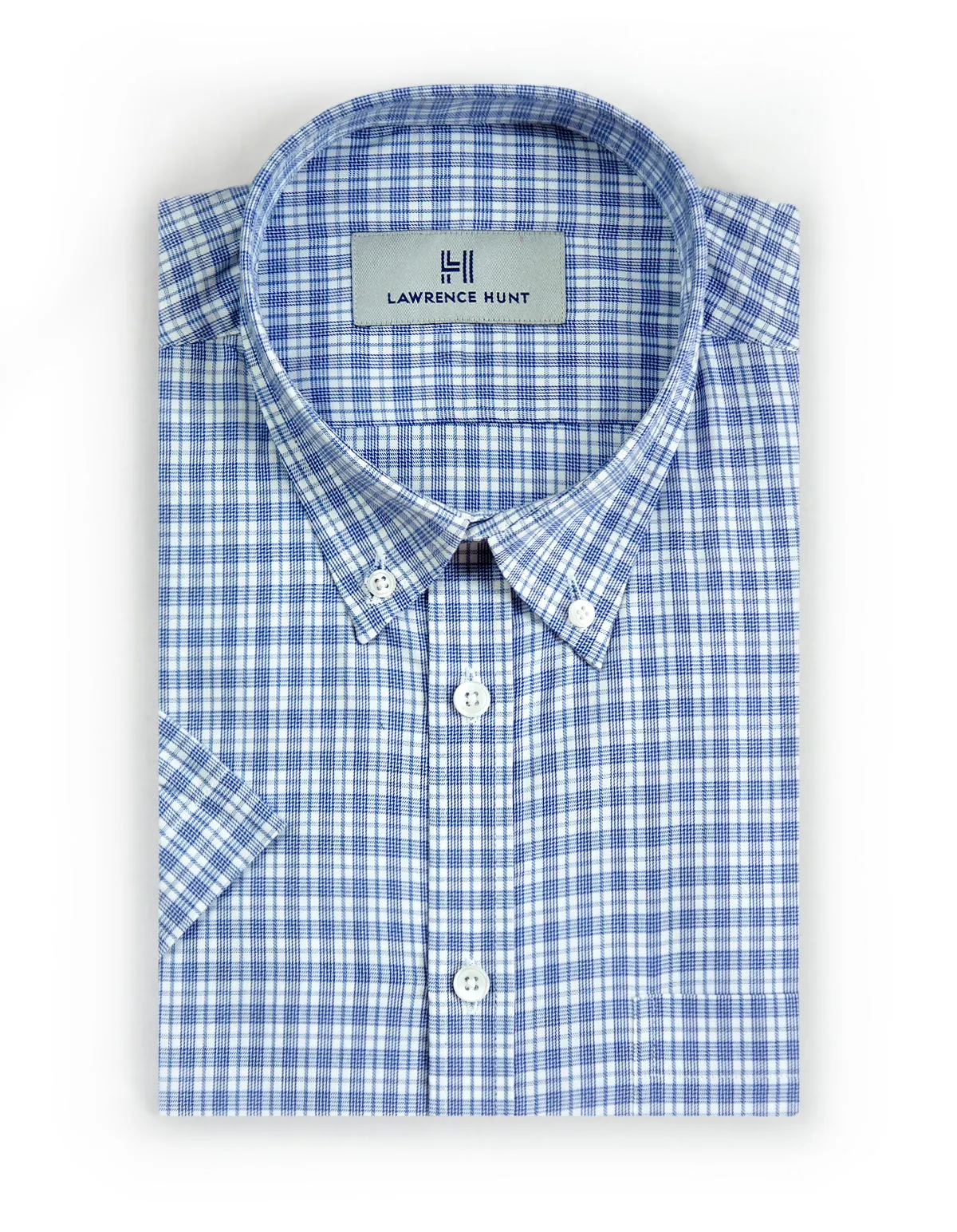 "McGraw" - Blue Plaid: FEATHERWEIGHT: Short Sleeve