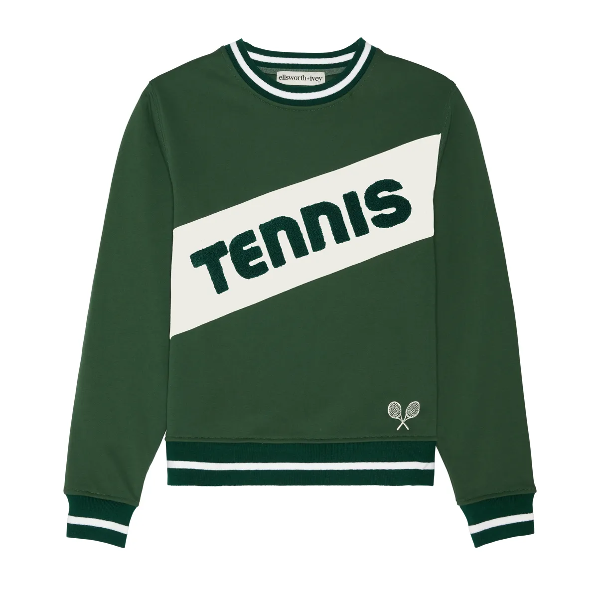 Retro Block Tennis Sweatshirt - Green