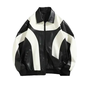 SINOBILLOW Autumn and Winter Hip Hop Mens Faux Leather Jacket, Padded Windbreaker, Motorcycle Biker Bomber Coat Women