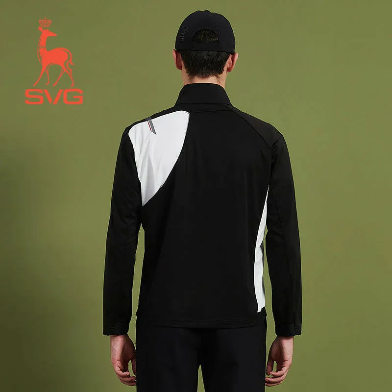 SVG Golf autumn and winter men's black-and-white jacket zipper windbreaker