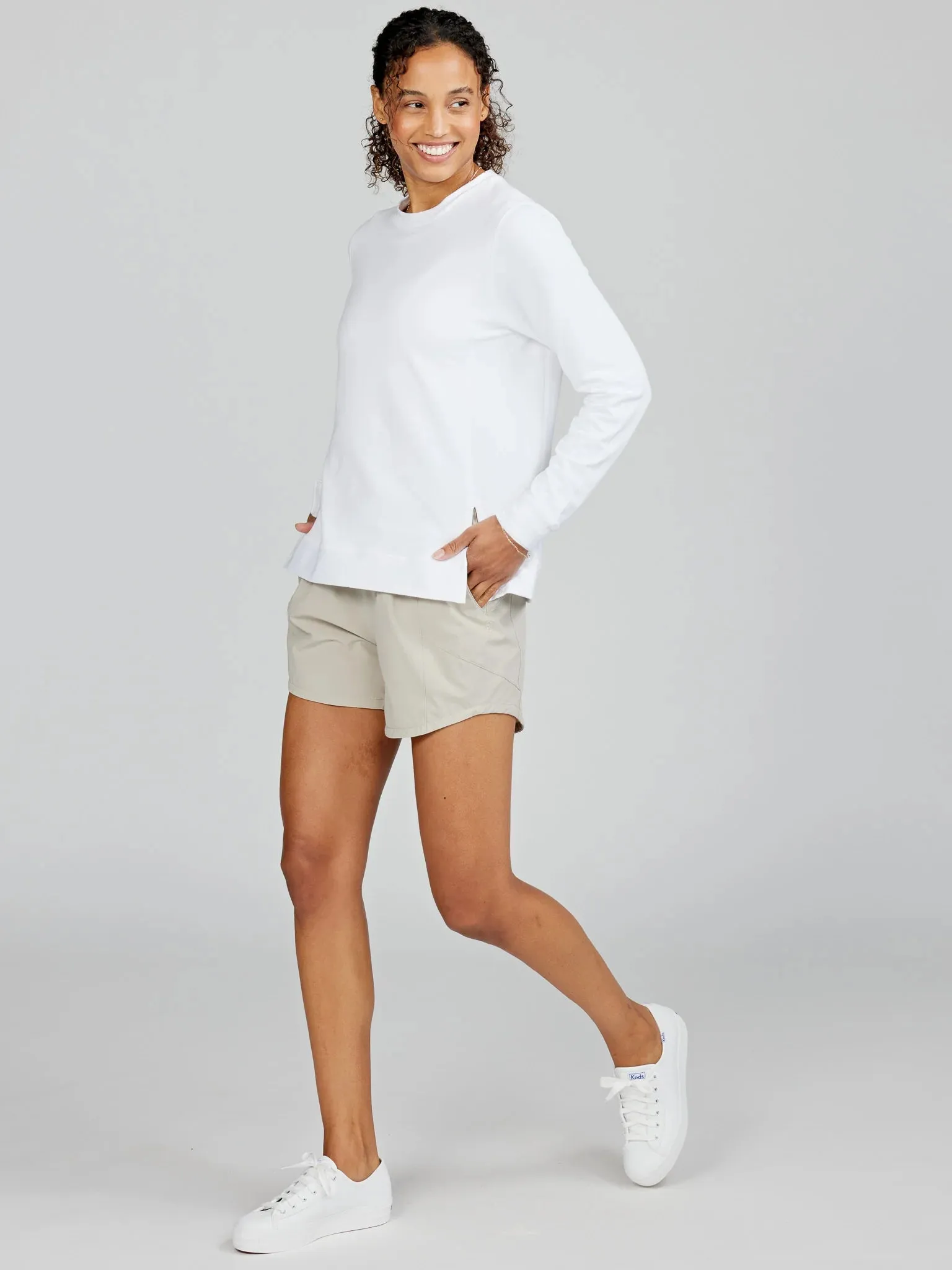 tasc Performance Women's Riverwalk Sweatshirt in White