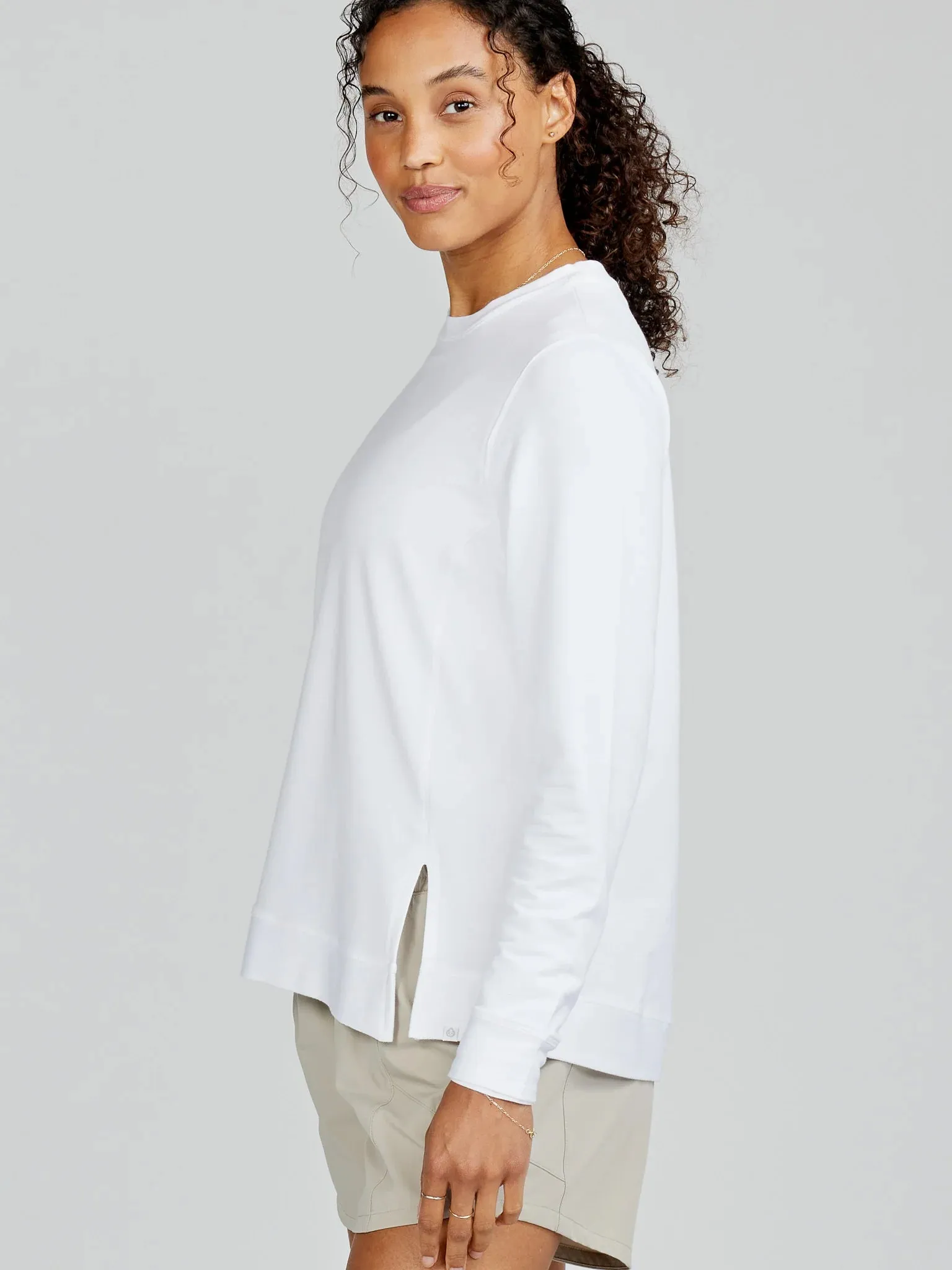 tasc Performance Women's Riverwalk Sweatshirt in White